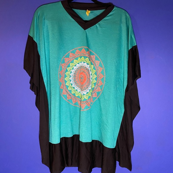 Tribal Pattern Poncho Top - Picture 1 of 3
